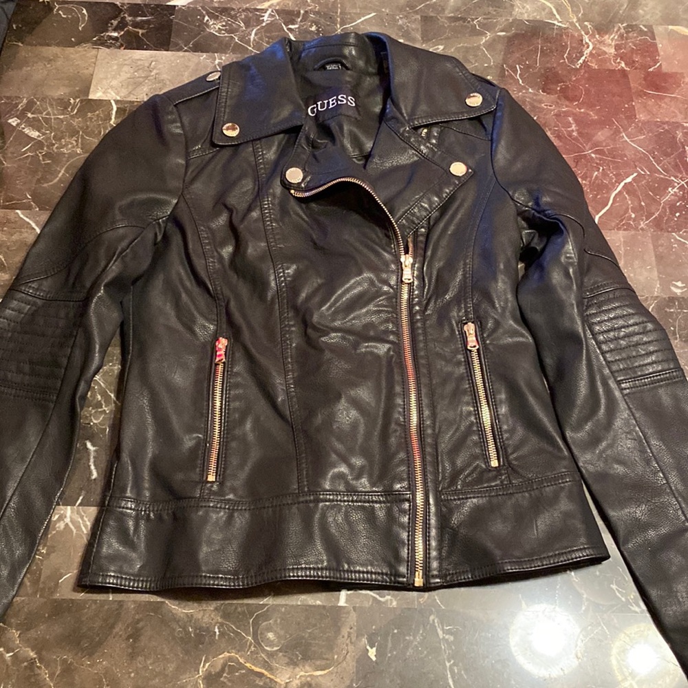 Guess leather touch jacket size XS